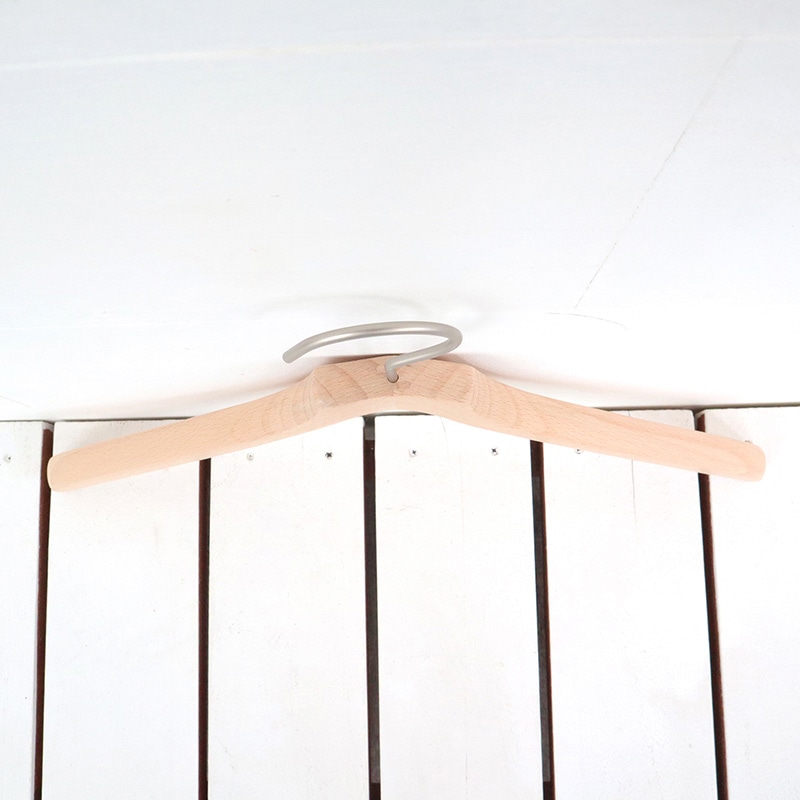 チャナカンパニー 木製ハンガー レディースシャツ用 ホワイトニッケルパーツ 10本セット TP-CHA3818W 1セット(ご注文単位10セット)【直送品】