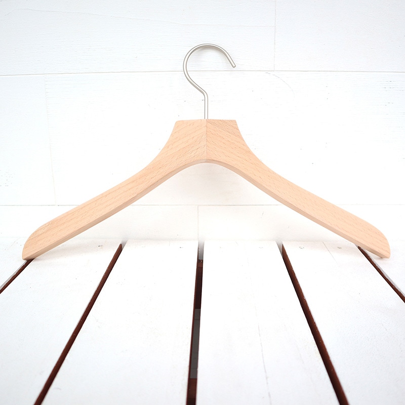 チャナカンパニー 木製ハンガー レディースシャツ用 ホワイトニッケルパーツ 10本セット TP-CHA3818W 1セット(ご注文単位10セット)【直送品】