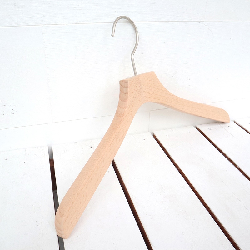 チャナカンパニー 木製ハンガー レディースシャツ用 ホワイトニッケルパーツ 10本セット TP-CHA3818W 1セット(ご注文単位10セット)【直送品】