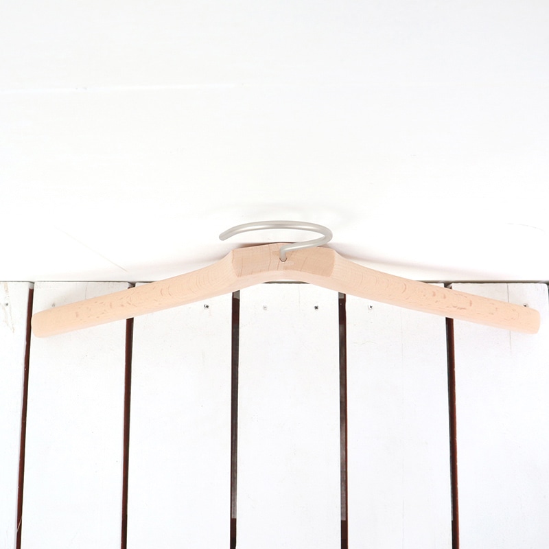 チャナカンパニー 木製ハンガー メンズシャツ用 ホワイトニッケルパーツ 10本セット TP-CHA4218W 1セット(ご注文単位10セット)【直送品】