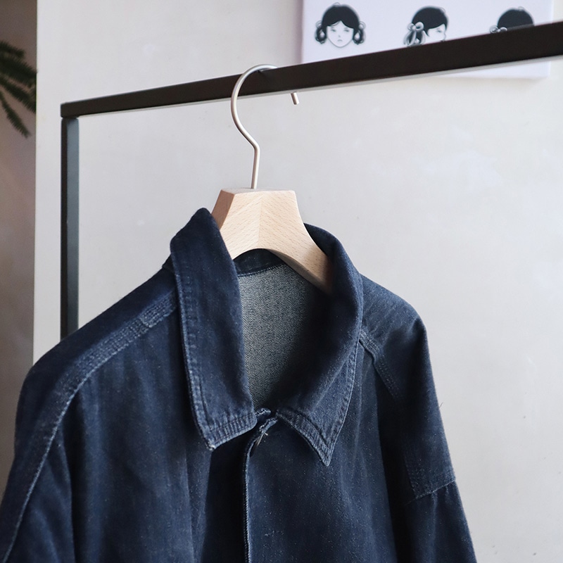 チャナカンパニー 木製ハンガー メンズシャツ用 ホワイトニッケルパーツ 10本セット TP-CHA4218W 1セット(ご注文単位10セット)【直送品】