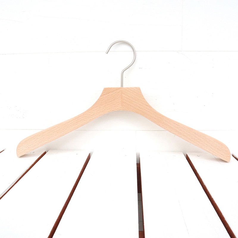 チャナカンパニー 木製ハンガー レディースジャケット用 ホワイトニッケルパーツ 10本セット TP-CHA3830W 1セット(ご注文単位10セット)【直送品】