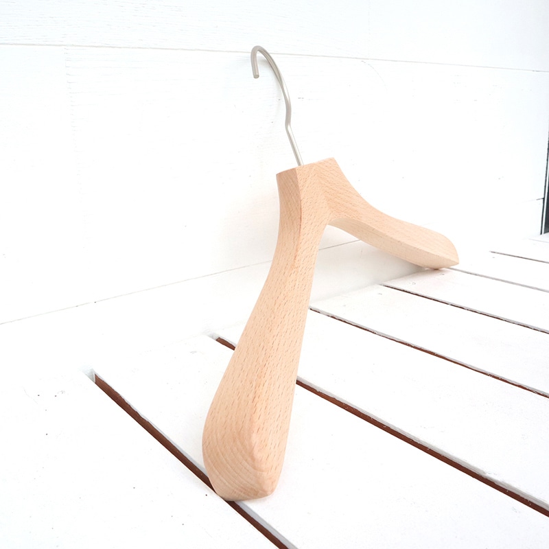 チャナカンパニー 木製ハンガー レディースジャケット用 ホワイトニッケルパーツ 10本セット TP-CHA3830W 1セット(ご注文単位10セット)【直送品】