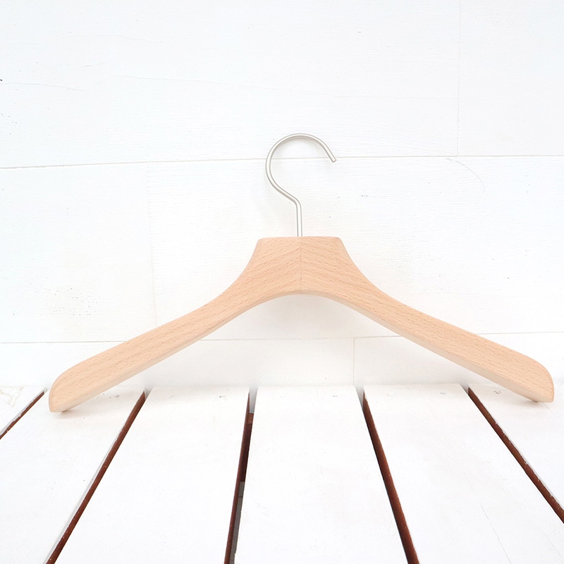 チャナカンパニー 木製ハンガー レディースジャケット用 ホワイトニッケルパーツ 10本セット TP-CHA3830W 1セット(ご注文単位10セット)【直送品】