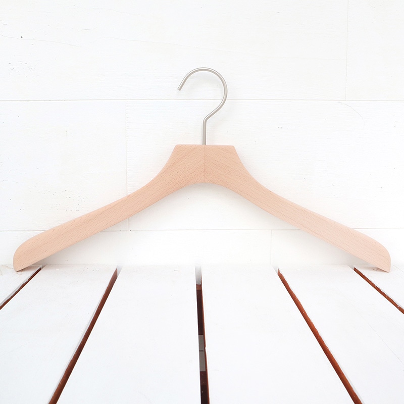 チャナカンパニー 木製ハンガー メンズジャケット用 ホワイトニッケルパーツ 10本セット TP-CHA4230W 1セット(ご注文単位10セット)【直送品】