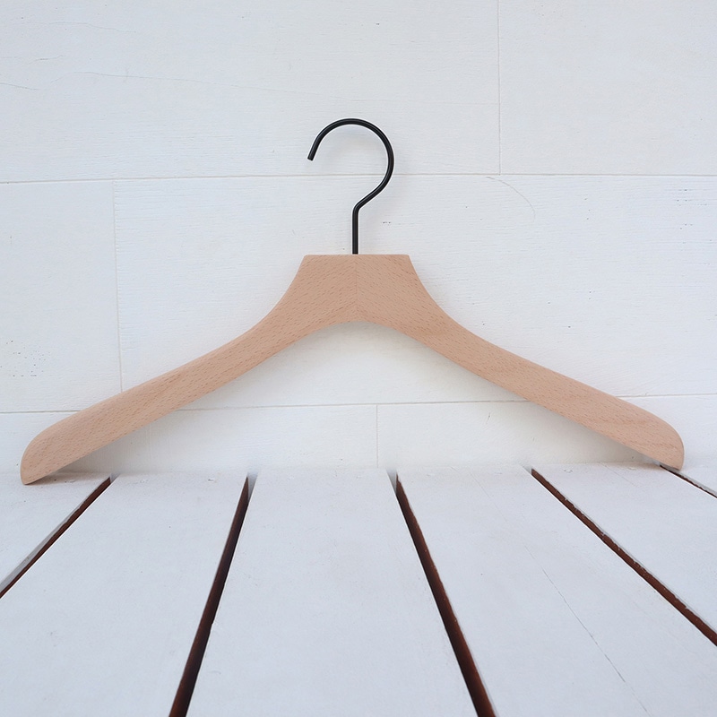 チャナカンパニー 木製ハンガー　メンズジャケット用 ブラックパーツ　10本セット TP-CHA4230B 1セット（ご注文単位10セット）【直送品】