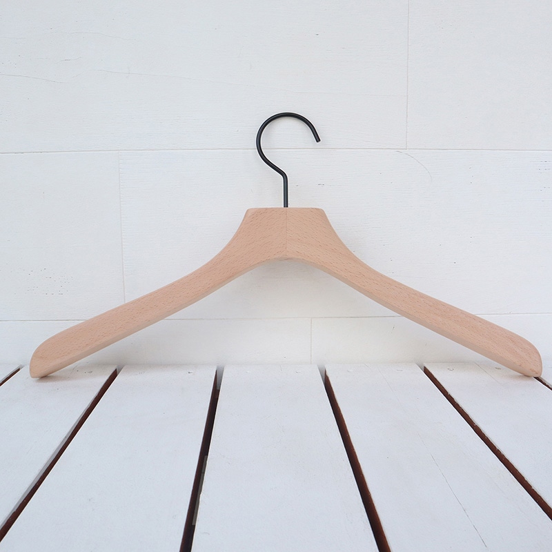 チャナカンパニー 木製ハンガー　メンズジャケット用 ブラックパーツ　10本セット TP-CHA4230B 1セット（ご注文単位10セット）【直送品】