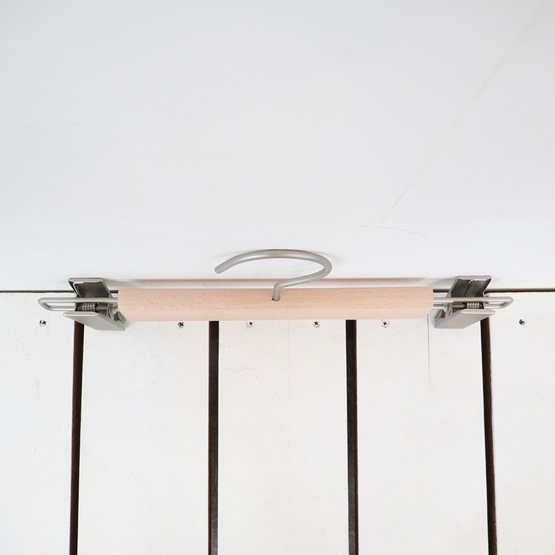 チャナカンパニー 木製ハンガー ユニセックスボトムス用 ホワイトニッケルパーツ 10本セット BT-CHA280W 1セット(ご注文単位10セット)【直送品】