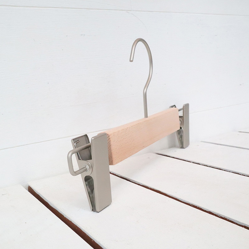 チャナカンパニー 木製ハンガー ユニセックスボトムス用 ホワイトニッケルパーツ 10本セット BT-CHA280W 1セット(ご注文単位10セット)【直送品】
