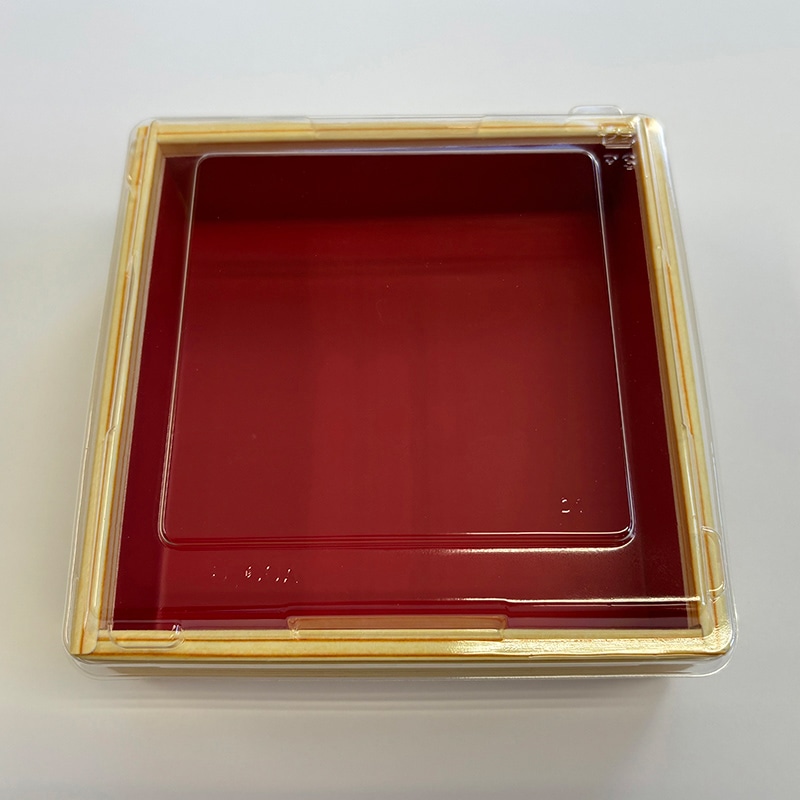 高津紙器 紙わっぱ 折り箱 蓋付き 小 木目 KC-128 50個/箱(ご注文単位1箱)【直送品】