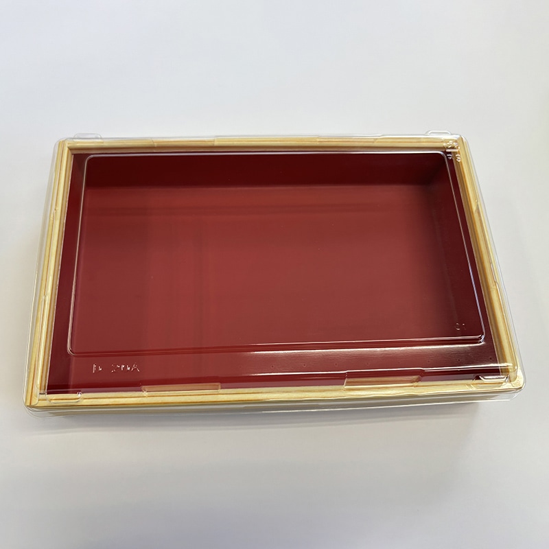 高津紙器 紙わっぱ 折り箱 蓋付き 大 木目 KC-208 50個/箱（ご注文単位1箱）【直送品】