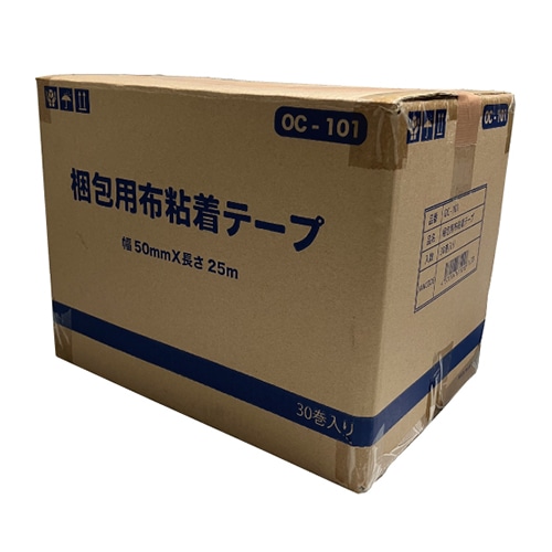OCC GLOBAL 梱包用布粘着テープ 軽量タイプ 50mm×25m 茶 OC-101 1巻（ご注文単位30巻）【直送品】