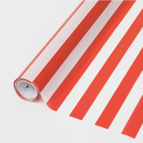 星野 ラッピングペーパー ストライプ 04 コクリコー No04 コクリコー 1本(ご注文単位1本)【直送品】