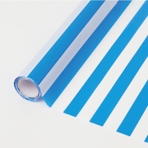 星野 ラッピングペーパー ストライプ 07 ブルーメディテラネ No07 ブルーメディテラネ 1本(ご注文単位1本)【直送品】