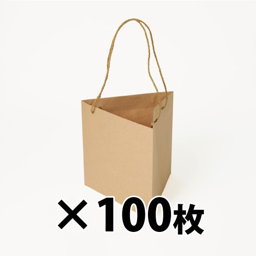 星野 手提げ紙袋 キャリーバッグ K-TM 03 ブラウン 314085 100枚/束(ご注文単位1束)【直送品】
