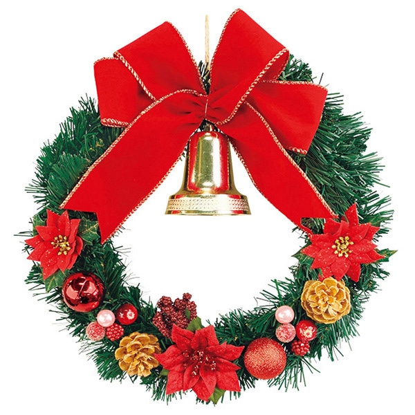 アルファ ポインセチアリース 30cm レッド TA5-3165R 1個（ご注文単位1個）【直送品】