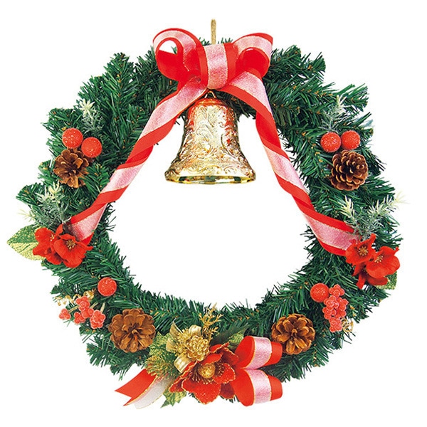 アルファ クリスマスリース 40cm レッド TA5-3166R 1個（ご注文単位1個）【直送品】