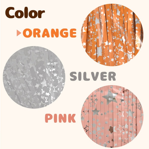 プラタ パーティー用フリンジカーテン オレンジ pt1-088 1枚(ご注文単位1枚)【直送品】