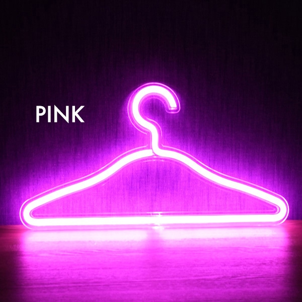 プラタ LEDネオンライトハンガー USB電源式 ピンク pt1-200 1個（ご注文単位1個）【直送品】