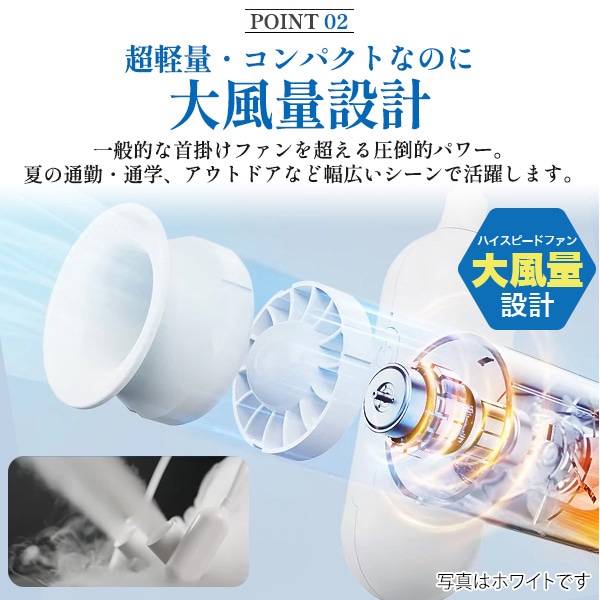 プラタ 手ぶらで使える首かけファン ネイビー fan017 1個（ご注文単位1個）【直送品】