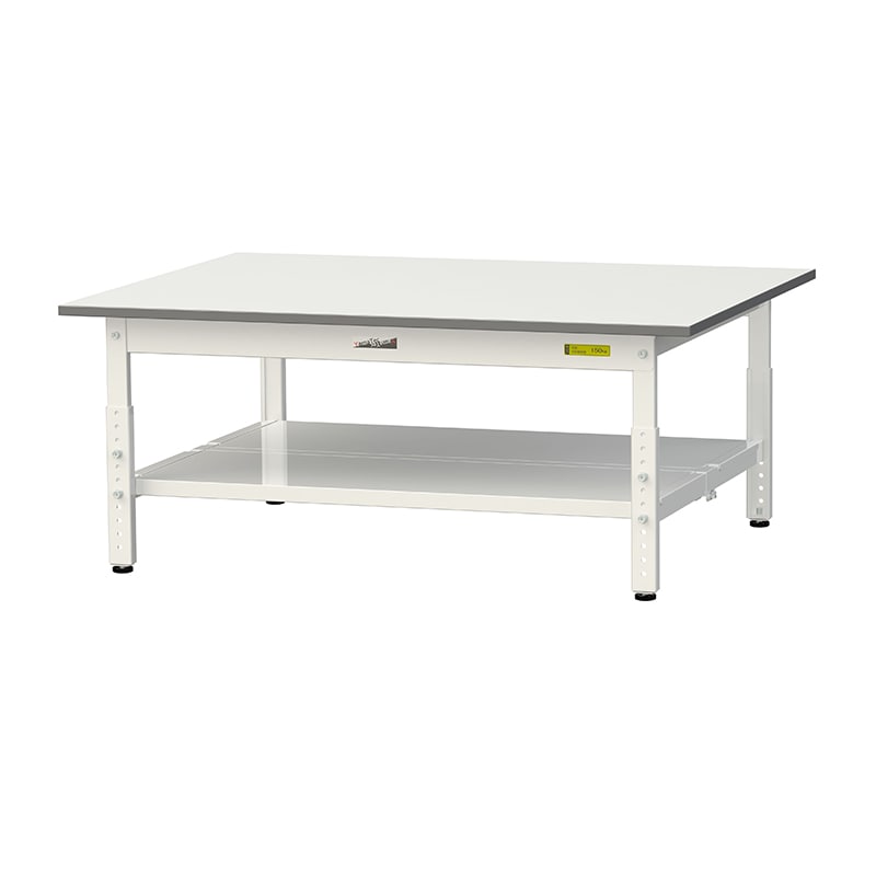 山金工業 ワークテーブル150　高さ調整タイプ　低床用 H400～575mm　全面棚板付 1200×900 1台（ご注文単位1台）【直送品】