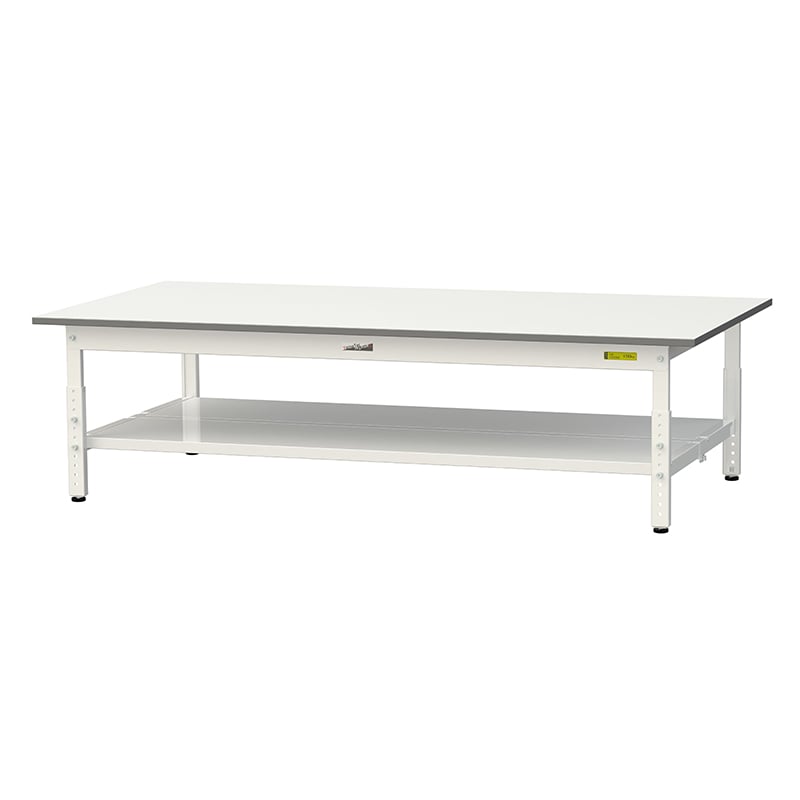 山金工業 ワークテーブル150　高さ調整タイプ　低床用 H400～575mm　全面棚板付 1800×900 1台（ご注文単位1台）【直送品】