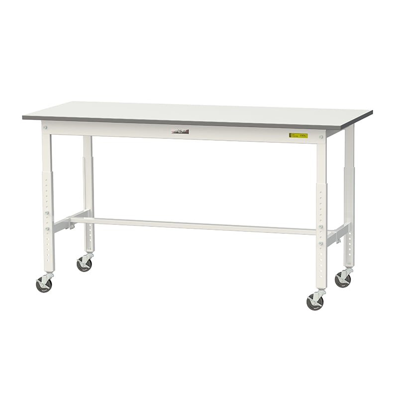 山金工業 ワークテーブル150 高さ調整タイプ 移動式 H685~985mm 基本形 1500×600 1台(ご注文単位1台)【直送品】
