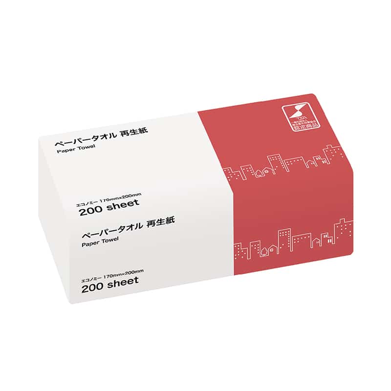大一産業 TSC ペーパータオル 再生紙 エコノミー 200枚入 1袋/パック（ご注文単位80パック）【直送品】
