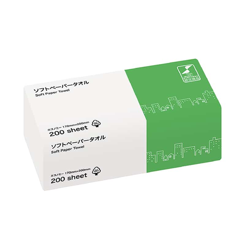 大一産業 TSC ソフトペーパータオル エコノミー 200枚入 1袋/パック（ご注文単位80パック）【直送品】