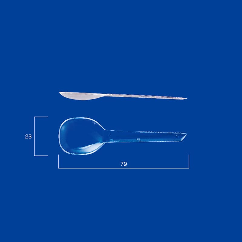 アサヒ徳島 プラスチックカッター付スプーン　#80　透明　単袋 1000本入  1000本/袋（ご注文単位1袋）【直送品】