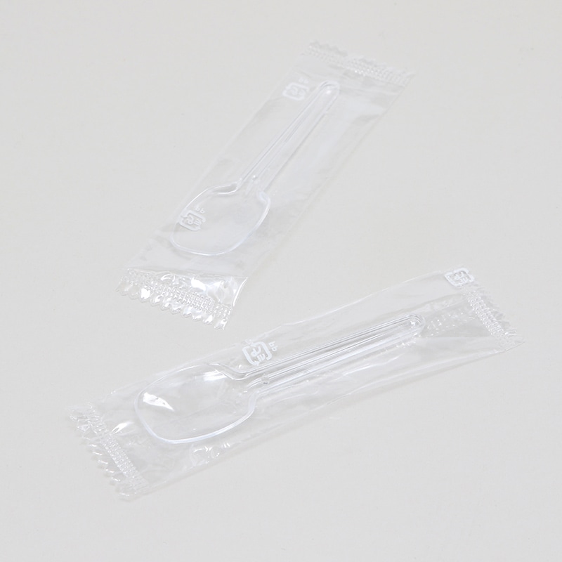 アサヒ徳島 プラスチック小スプーン 80mm 単袋 1000本 透明 1000本/袋(ご注文単位1袋)【直送品】