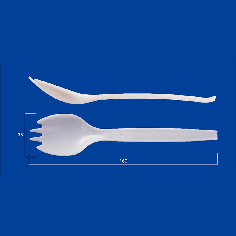 アサヒ徳島 プラスチックフォークスプーン　#160　白　単袋 500本入  500本/袋（ご注文単位1袋）【直送品】