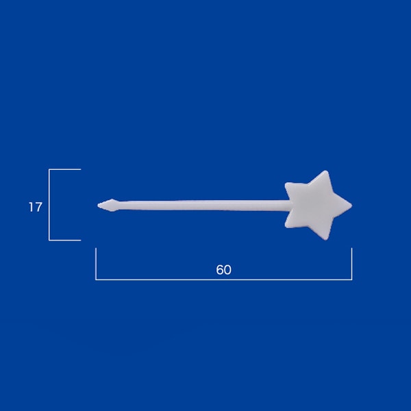 アサヒ徳島 星型ピックス　#60　白　バラ 100本入  100個/袋（ご注文単位1袋）【直送品】