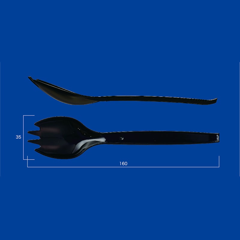 アサヒ徳島 プラスチックフォークスプーン　#160　黒　バラ 100本入  100個/袋（ご注文単位1袋）【直送品】