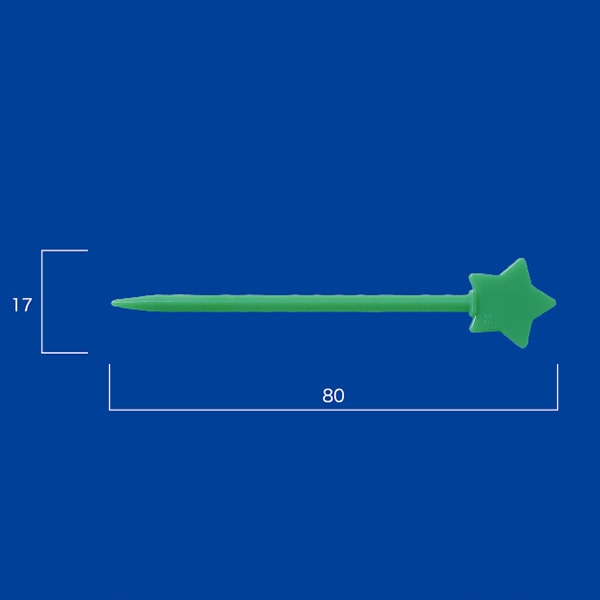アサヒ徳島 星型ピックス　#80　グリーン　バラ 1000本入  1000本/袋（ご注文単位1袋）【直送品】