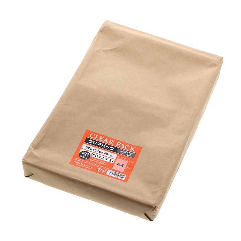 カクケイ OPP規格袋　クリアパック　30μ　フタ付き A4　500枚　業務用 TPG22.5-31　1束（ご注文単位1束）【直送品】