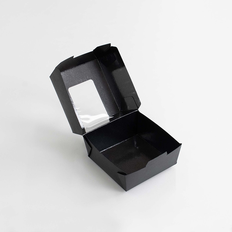 北原産業 食品容器　PT紙トレー　窓付き PT-100BB（PP）  25枚/袋（ご注文単位20袋）【直送品】