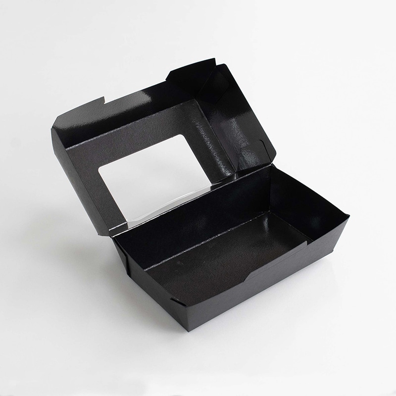 北原産業 食品容器　PT紙トレー　窓付き PT-200BB（PP）  25枚/袋（ご注文単位12袋）【直送品】