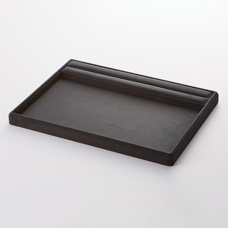 原口 接客トレイ　人工スエード　リングスタンド付き 黒 1510RSD 1個（ご注文単位1個）【直送品】