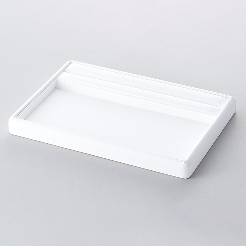 原口 接客トレイ　SBレザー　リングスタンド付き 白 1509R 1個（ご注文単位1個）【直送品】