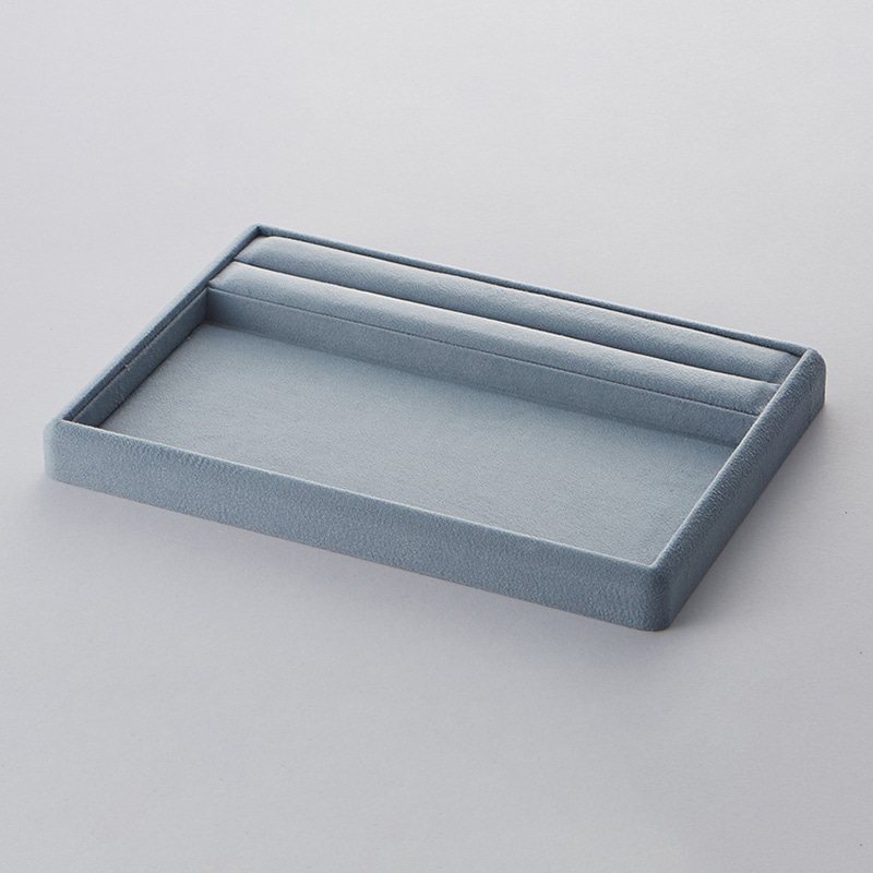 原口 接客トレイ　人工スエード　リングスタンド付き グレー 1509RSD 1個（ご注文単位1個）【直送品】