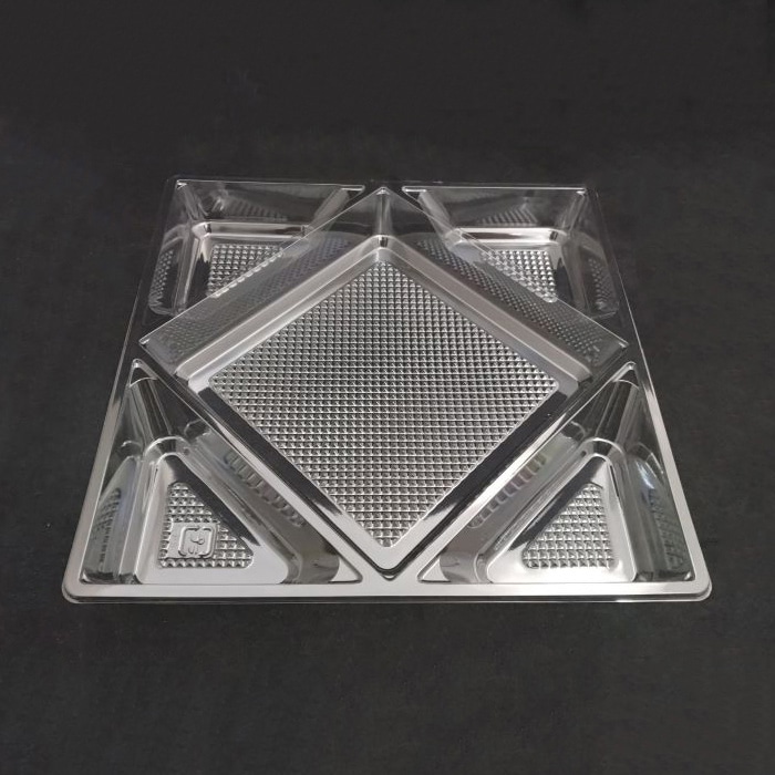 ニシキ 重箱容器 飛鳥 角型 中仕切 8寸 透明 30枚/袋（ご注文単位1袋）【直送品】