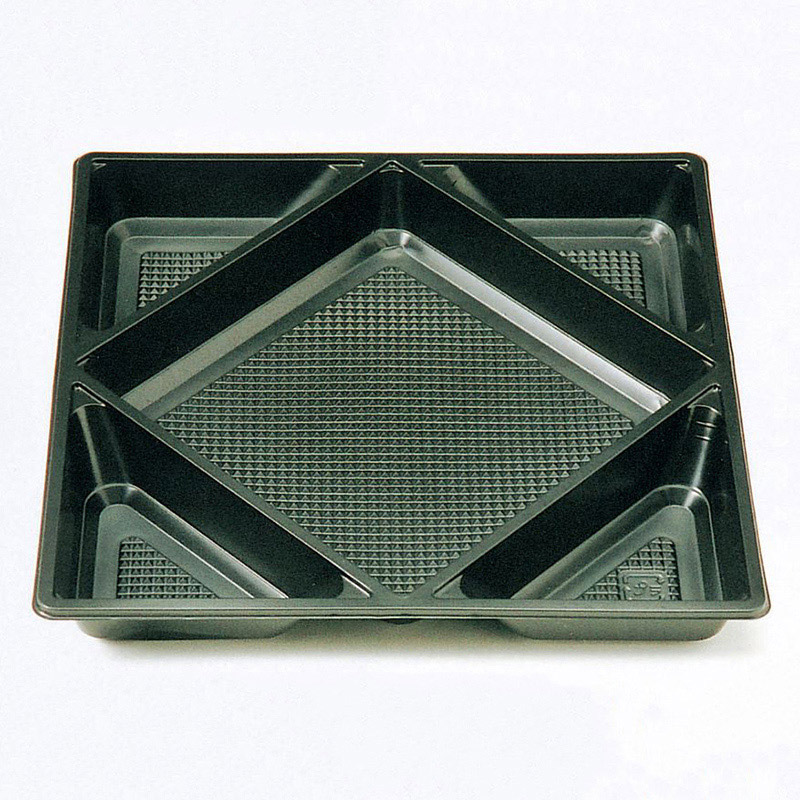 ニシキ 重箱容器 飛鳥 角型 中仕切 8寸 黒 30枚/袋（ご注文単位1袋）【直送品】