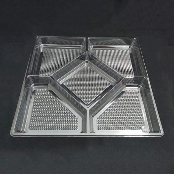 ニシキ 重箱容器 飛鳥 角型 中仕切 1尺 透明 20枚/袋（ご注文単位1袋）【直送品】