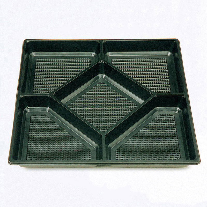 ニシキ 重箱容器 飛鳥 角型 中仕切 1尺 黒 20枚/袋（ご注文単位1袋）【直送品】