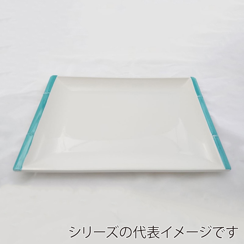 ニシキ プラスチック皿 長角皿 超特大 青フチ 10枚/袋（ご注文単位3袋）【直送品】