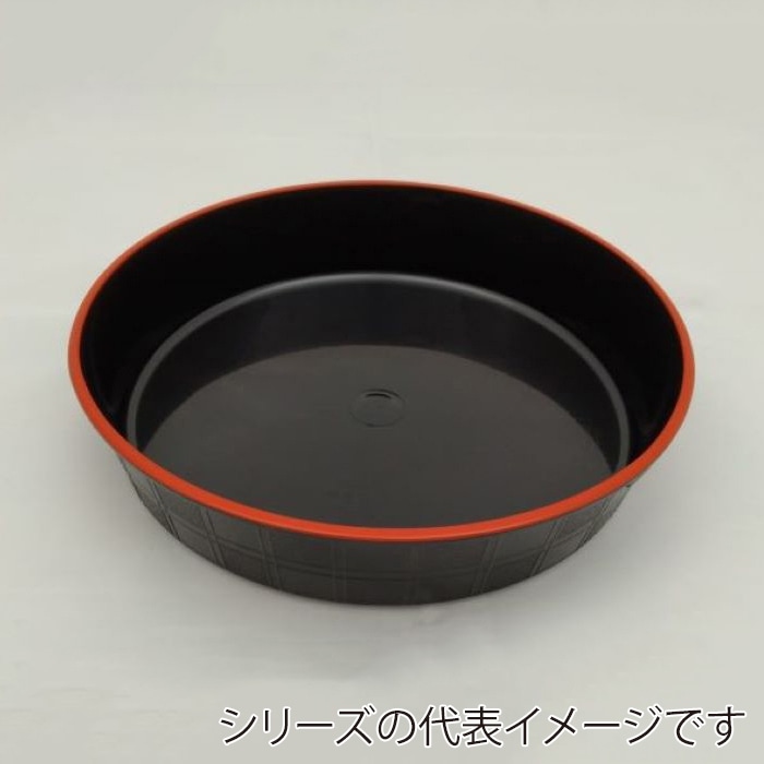 ニシキ 寿司桶容器 市松 25 黒赤フチ 10枚/袋(ご注文単位15袋)【直送品】