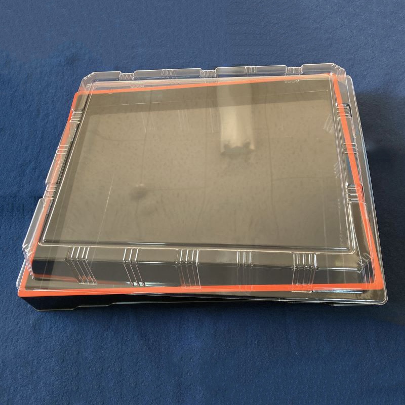 ニシキ 会席弁当容器 新ひぜん盛 フタセット 50 赤フチ 5枚/袋(ご注文単位4袋)【直送品】