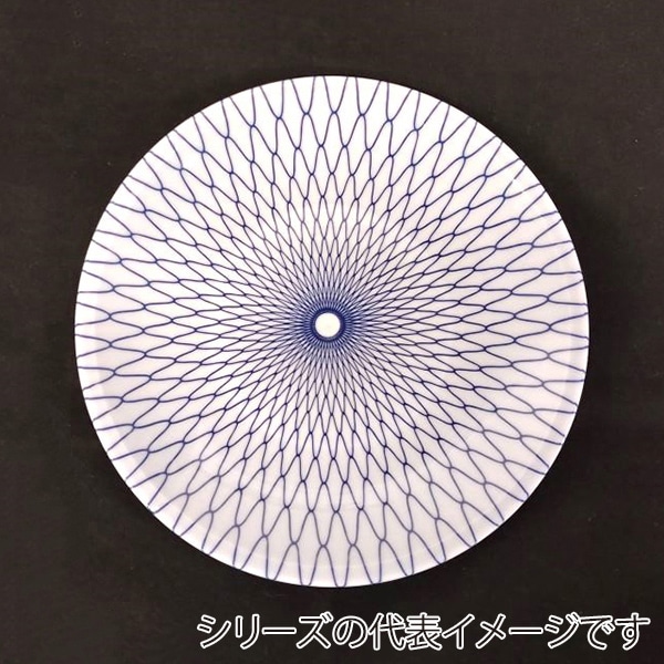 ニシキ プラスチック皿 丸皿 D-35 網目ブルー 10枚/袋(ご注文単位12袋)【直送品】
