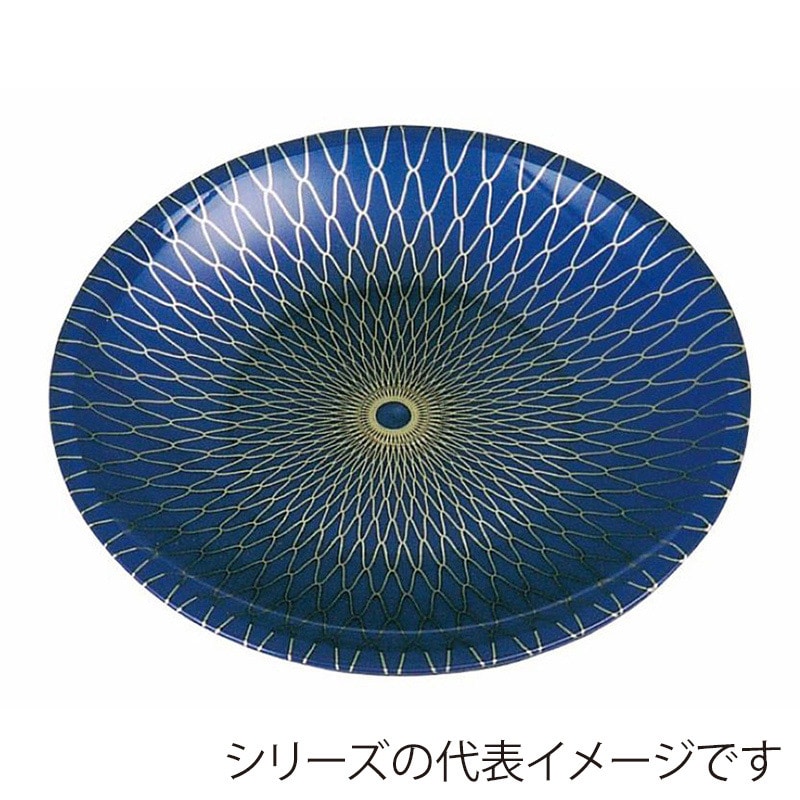 ニシキ プラスチック皿 丸皿 D-19 紺網目ゴールド 50枚/袋（ご注文単位8袋）【直送品】